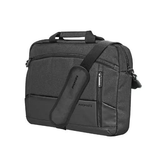 Promate Satchel-MB 15.6" SleekComfort Messenger with Multiple Compartments Black Bag