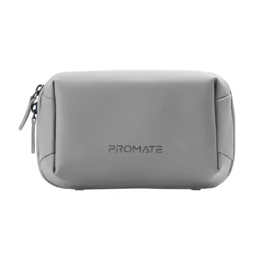 Promate Velvena Compact Tech Essential Organizer Pouch with Multiple Compartments Grey Bag